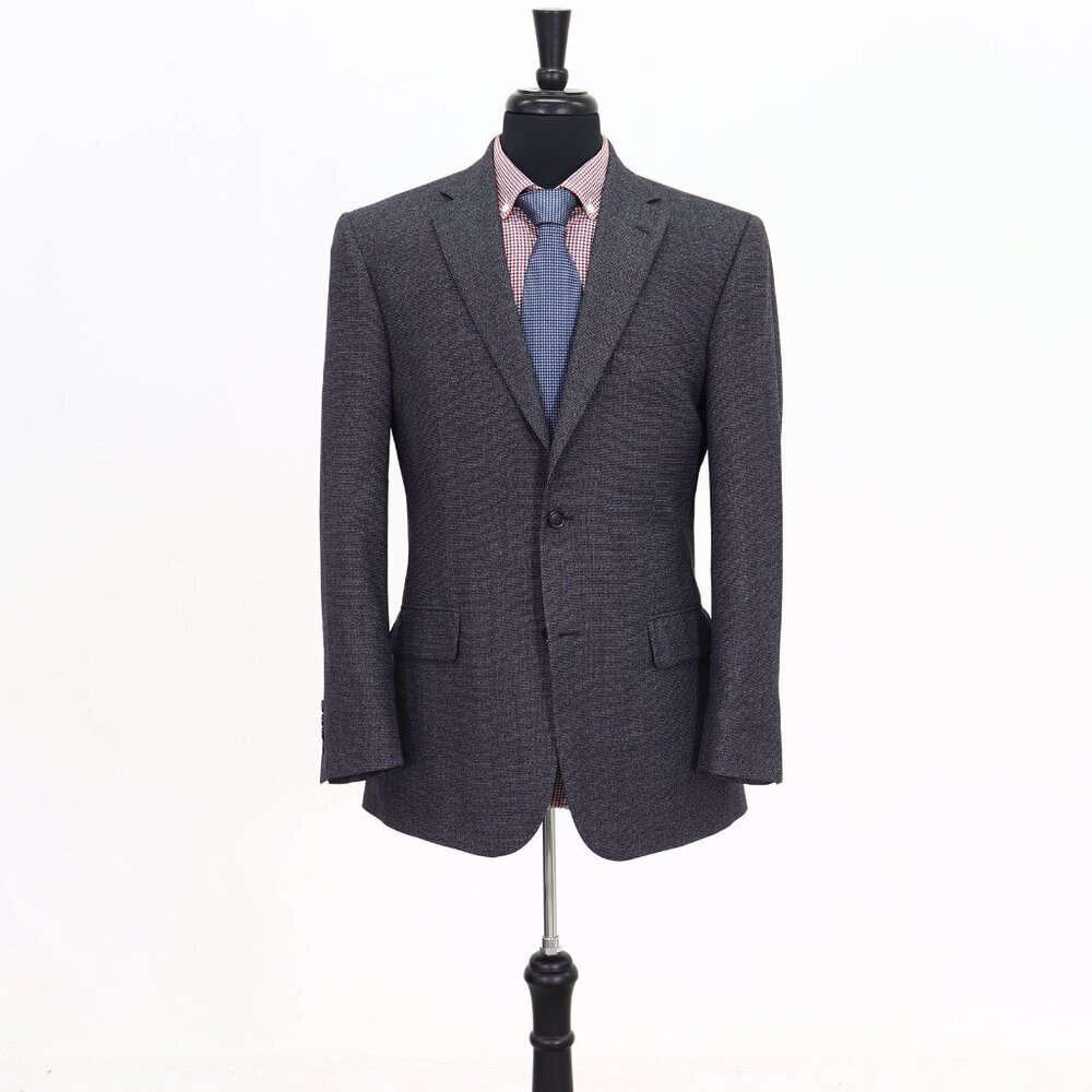 Jos. A. Bank 39R Blue Solid 2-Button Sport Coat Blazer Jacket G680